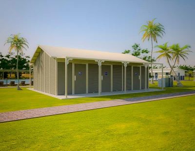 Byron Tourist Multi Amenity Toilet Building with Jasper and Paperbark colour scheme
